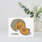 カボチャの漫画イラストレーション ポストカード (スタンド正面)