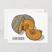 カボチャの漫画イラストレーション ポストカード (正面/裏面)