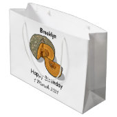 カボチャの漫画イラストレーション ラージペーパーバッグ (裏面アングル)