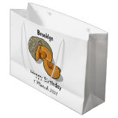 カボチャの漫画イラストレーション ラージペーパーバッグ (正面アングル)