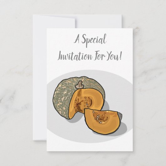 カボチャの漫画イラストレーション 招待状 (裏面)