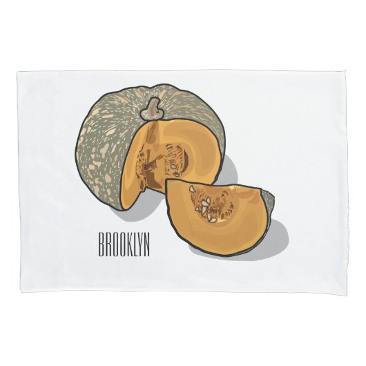 カボチャの漫画イラストレーション 枕カバー (正面)