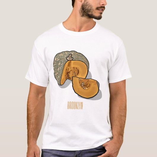 カボチャの漫画イラストレーション Tシャツ (正面)