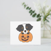 カボチャの犬でベルネーズマウンテンドッグハッピー ポストカード (スタンド正面)