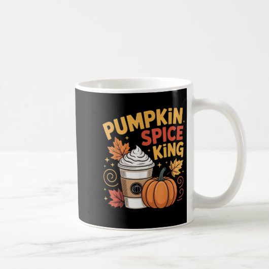 カボチャの王様 かわいい 秋のコーヒーデザイン コーヒーマグカップ (右)