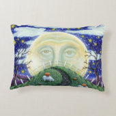 カボチャの男はハロウィーンの月の中で男に会った アクセントクッション (裏面)