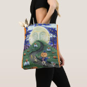 カボチャの男はハロウィーンの月の中で男に会った トートバッグ (クローズアップ)