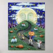 カボチャの男はハロウィーンの月の中で男に会った ポスター (正面)