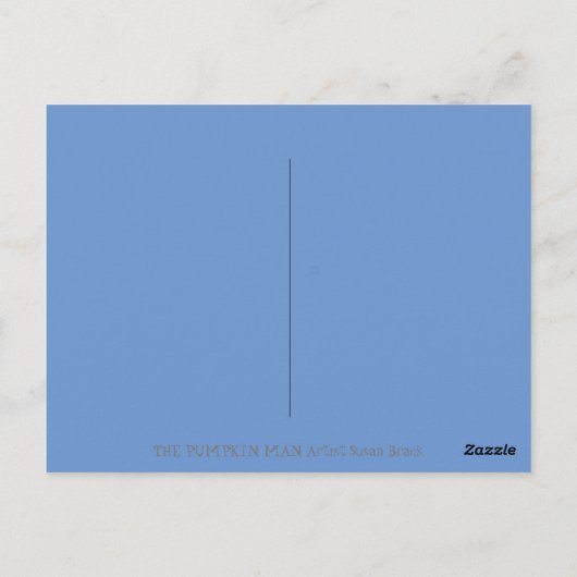 カボチャの男はハロウィーンの月の中で男に会った ポストカード (裏面)