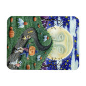 カボチャの男はハロウィーンの月の中で男に会った マグネット (横)