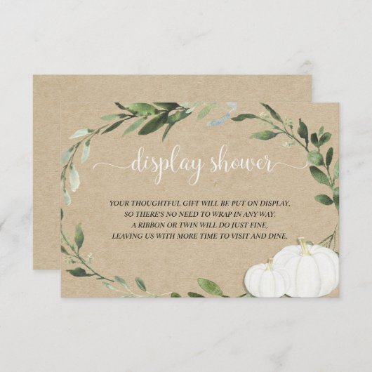 カボチャの男女兼用緑のディスプレイシャワー エンクロージャーカード (正面/裏面)