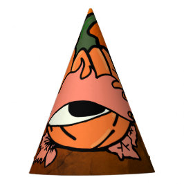 カボチャの眠い不気味目 パーティーハット