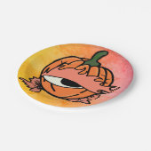 カボチャの眠い不気味目 ペーパープレート (アングル)