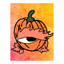 カボチャの眠い不気味目