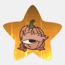 カボチャの眠い不気味目 星シール