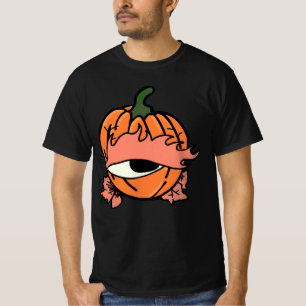 カボチャの眠い不気味目 Tシャツ