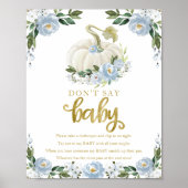 カボチャの秋のベビーシャワー Don't Say Baby サイン (正面)