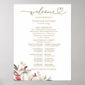 カボチャの秋の結婚式プログラム看板 ポスター (正面)