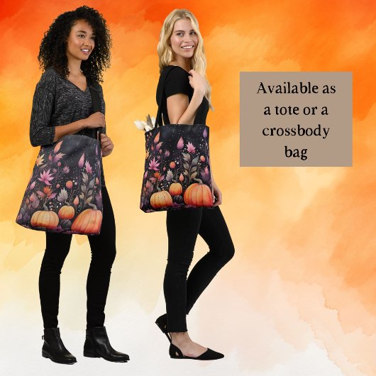 カボチャの紫とオレンジの紅葉 トートバッグ