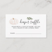 カボチャの緑の赤ちゃんシャワーおむつラッフルチケット エンクロージャーカード (正面)