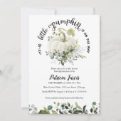 カボチャの緑の赤ちゃんシャワー招待状 (正面)