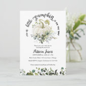 カボチャの緑の赤ちゃんシャワー招待状 (スタンド正面)