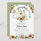 カボチャの緑の赤ちゃんシャワー招待状 (正面/裏面)