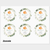 カボチャの緑の金ゴールド秋の葉感謝していは好き ラウンドシール (シート)