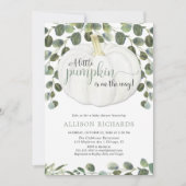 カボチャの緑男女兼用の赤ちゃんシャワー 招待状 (正面)