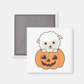 カボチャの羊かわいい羊のハッピーハローウィン磁石 マグネット (正面/裏面)