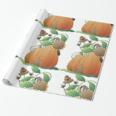 カボチャの花とミツバチ ラッピングペーパー (アンロールド)