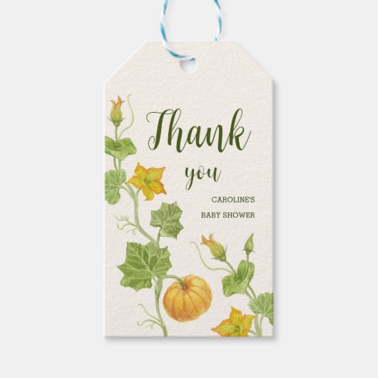 カボチャの花の植物 ギフトタグ