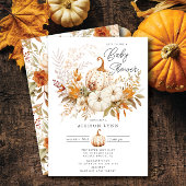 カボチャの花の赤ちゃんシャワー 招待状