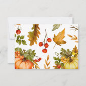 カボチャの葉の秋の赤ちゃんシャワー サンキューカード (裏面)