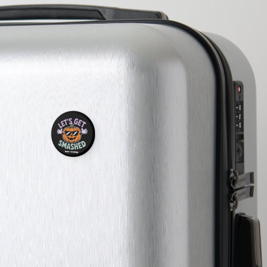 カボチャの衣装ハロウィンおもしろいを潰そう マグネット (インサイチュ (スーツケース))