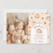 カボチャの誕生日の写真サンキューカード 招待状 (正面)