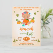 カボチャの誕生日の招待状の秋の招待状の女の子 招待状 (スタンド正面)