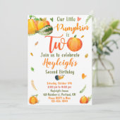 カボチャの誕生日の招待秋の招待ガール 招待状 (スタンド正面)