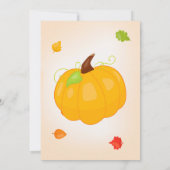 カボチャの誕生日の招待秋の招待ガール 招待状 (裏面)