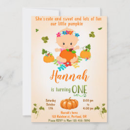 カボチャの誕生日の招待秋の招待ガール 招待状