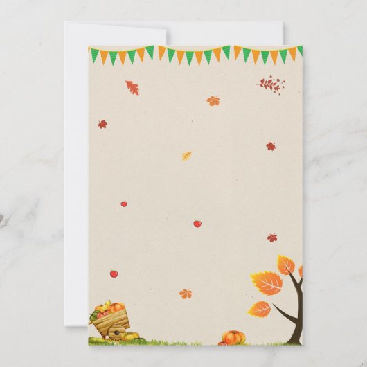 カボチャの誕生日の招待秋の招待ガール 招待状 (裏面)