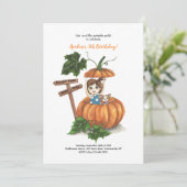 カボチャの誕生日パーティーの女の子 招待状 (スタンド正面)