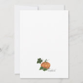 カボチャの誕生日パーティーの女の子 招待状 (裏面)