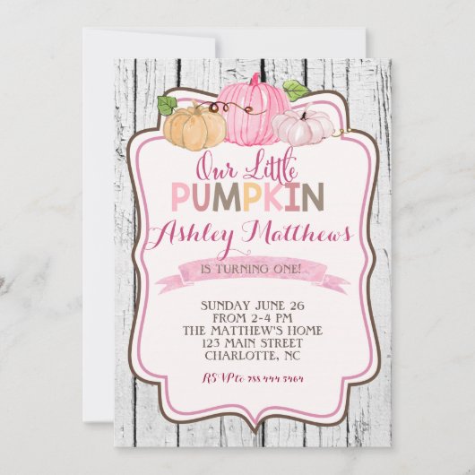 カボチャの誕生日パーティー 招待状 (正面)