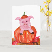 カボチャの豚 カード (黄色い花)