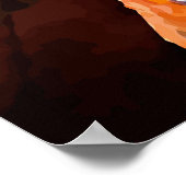 カボチャの赤い葉の木の枝 静物抽象 ポスター (角)