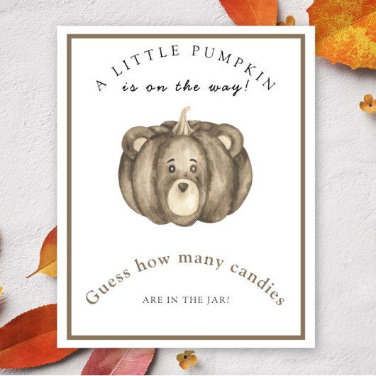 カボチャの赤ちゃんシャワーお菓子の数を推測 ポスター