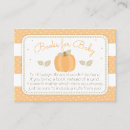 カボチャの赤ちゃんシャワーで本を持ってくる エンクロージャーカード