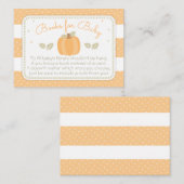 カボチャの赤ちゃんシャワーで本を持ってくる エンクロージャーカード (正面/裏面)