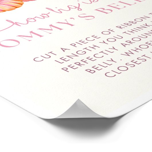 カボチャの赤ちゃんシャワーどのように大きいママの腹のサイン ポスター (角)